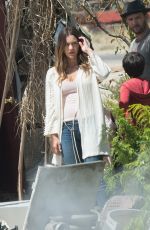 KATHARINE MCPHEE on the Set of Scorpion in Los Angeles 04/13/2017