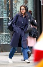 KATIE HOLMES Out and About in New York 04/24/2017