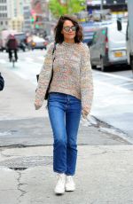 KATIE HOLMES Out in New York 04/25/2017