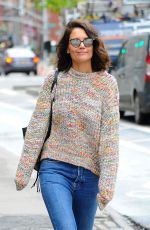 KATIE HOLMES Out in New York 04/25/2017
