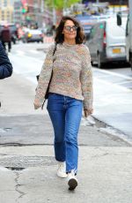 KATIE HOLMES Out in New York 04/25/2017