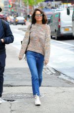 KATIE HOLMES Out in New York 04/25/2017