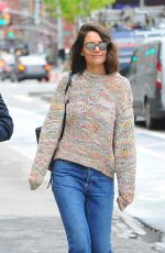KATIE HOLMES Out in New York 04/25/2017