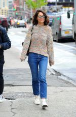 KATIE HOLMES Out in New York 04/25/2017