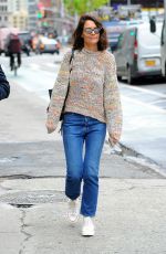 KATIE HOLMES Out in New York 04/25/2017