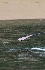 KENDRA WILKINSON Paddle Boarding on Vacation in Hawaii, April 2017