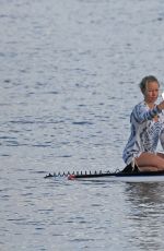KENDRA WILKINSON Paddle Boarding on Vacation in Hawaii, April 2017