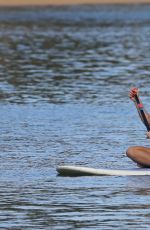KENDRA WILKINSON Paddle Boarding on Vacation in Hawaii, April 2017