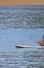 KENDRA WILKINSON Paddle Boarding on Vacation in Hawaii, April 2017