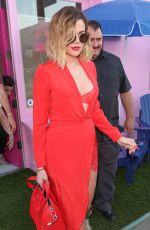 KHLOE KARDASHIAN All in Red Leaves Vanderpump Dogs in West Hollywood 04/21/2017
