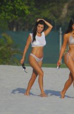 KIM and KOURTNEY KARDASHIAN in Bikinis on the Beach in Mexico 04/26/2017