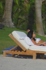 KIM and KOURTNEY KARDASHIAN in Bikinis on the Beach in Mexico 04/26/2017