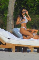 KIM and KOURTNEY KARDASHIAN in Bikinis on the Beach in Mexico 04/26/2017