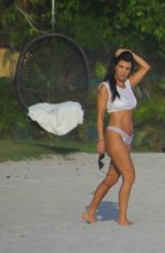 KIM and KOURTNEY KARDASHIAN in Bikinis on the Beach in Mexico 04/26/2017