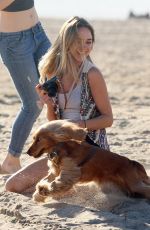 KIMBERLEY GARNER Walks Her Dog on the Beach in Santa Monica 04/12/2017
