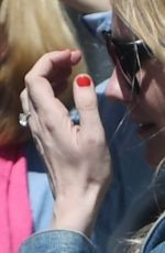 KIRSTEN DUNST Shows Off Her Diamond Engagement Ring at Family Brunch in Studio City 04/14/2017