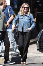 KIRSTEN DUNST Shows Off Her Diamond Engagement Ring at Family Brunch in Studio City 04/14/2017