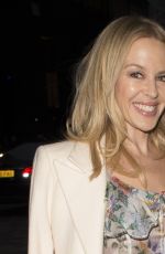 KYLIE MINOGUE Out for Dinner in London 04/04/2017