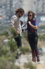 LADY GAGA and Bradley Cooper on the Set of Star Is Born Video in Los Angeles 04/21/2017