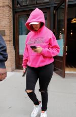 LALA ANTHONY Leaves Greenwich Hotel in New York 04/24/2017