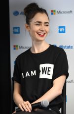 LILY COLLINS and Craig Kielburger at We Day in Seattle 04/21/2017