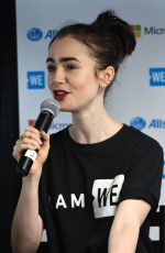 LILY COLLINS and Craig Kielburger at We Day in Seattle 04/21/2017