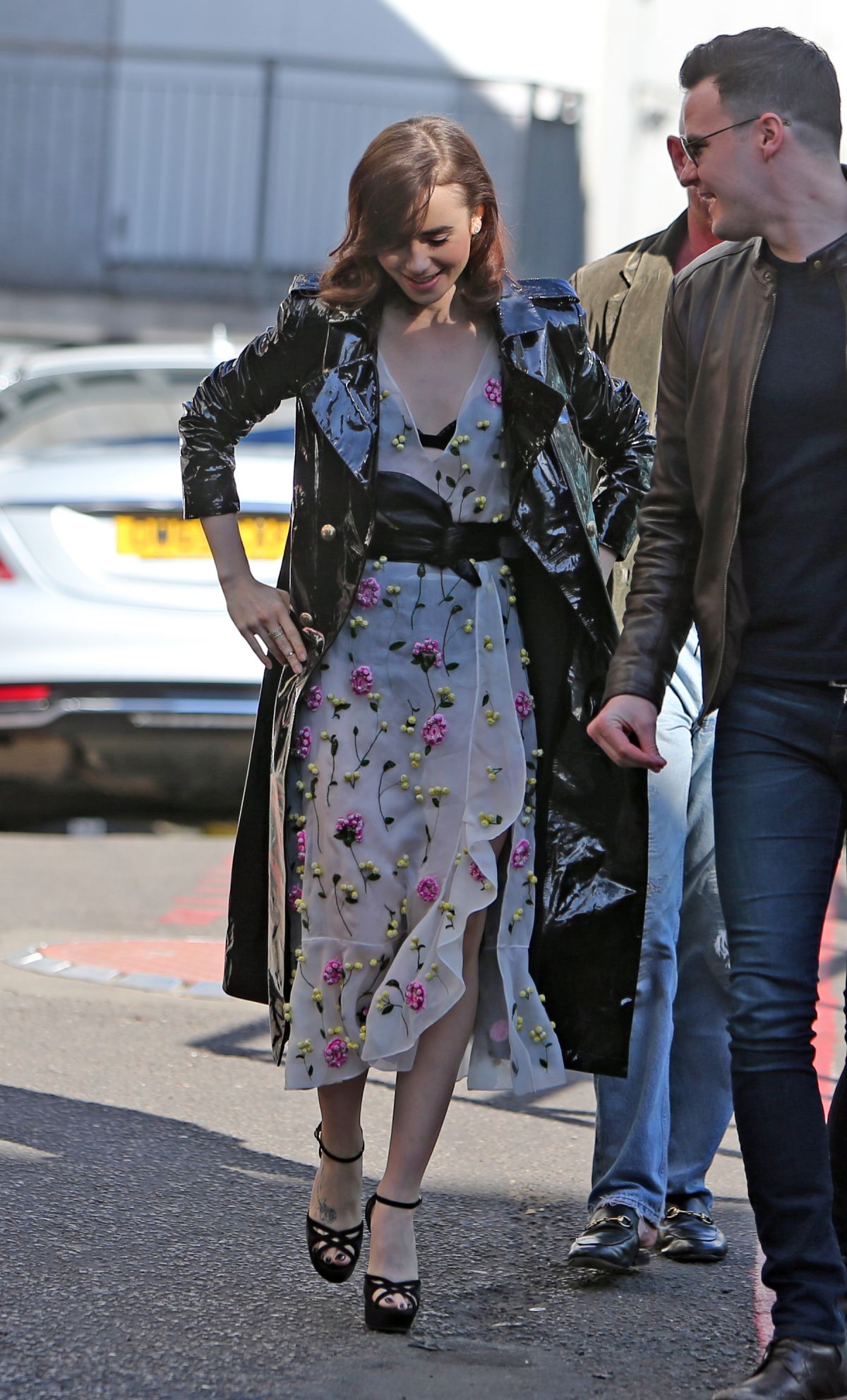 LILY COLLINS Arrives at ITV Studios in London 04/18/2017 LILY COLLINS Arrives at ITV Studios in London 04/18/2017