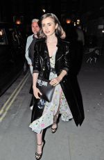 LILY COLLINS at Chiltern Firehouse in London 04/18/2017