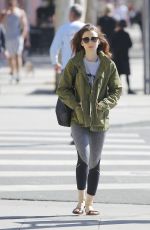 LILY COLLINS Heading to a Gym in Los Angeles 04/16/2017