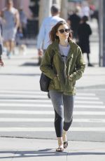 LILY COLLINS Heading to a Gym in Los Angeles 04/16/2017