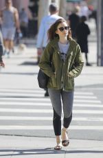 LILY COLLINS Heading to a Gym in Los Angeles 04/16/2017