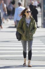 LILY COLLINS Heading to a Gym in Los Angeles 04/16/2017