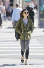 LILY COLLINS Heading to a Gym in Los Angeles 04/16/2017