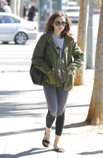 LILY COLLINS Heading to a Gym in Los Angeles 04/16/2017