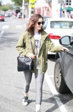 LILY COLLINS Leave a Gym in West Hollywood 04/24/2017