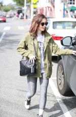 LILY COLLINS Leave a Gym in West Hollywood 04/24/2017