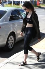 LILY COLLINS Leaves a Gym in West Hollywood 04/29/2017
