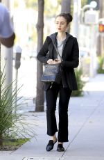 LILY COLLINS  Out in Beverly Hills 04/04/2017