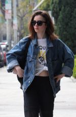 LILY COLLINS Out in Beverly Hills 04/08/2017