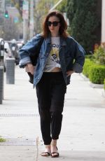 LILY COLLINS Out in Beverly Hills 04/08/2017