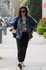 LILY COLLINS Out in Beverly Hills 04/08/2017