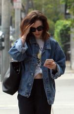 LILY COLLINS Out in Beverly Hills 04/08/2017