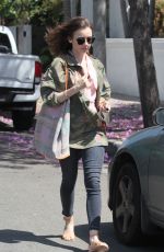 LILY COLLINS Out in West Hollywood 04/13/2017