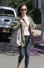 LILY COLLINS Out in West Hollywood 04/13/2017