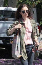 LILY COLLINS Out in West Hollywood 04/13/2017