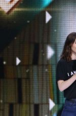 LILY COLLINS Performs at WE Day California in Los Angeles 04/27/2017