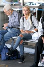 LINDSEY PELAS Makeup Free Waits for Her Ride in Los Angeles 04/28/2017
