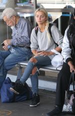 LINDSEY PELAS Makeup Free Waits for Her Ride in Los Angeles 04/28/2017