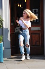 LOTTIE MOSS Leaves Hairdressers at Duck and Dry in London 0419/2017
