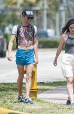 LOURDES LEON in Denim Shorts Out in Miami 04/11/2017